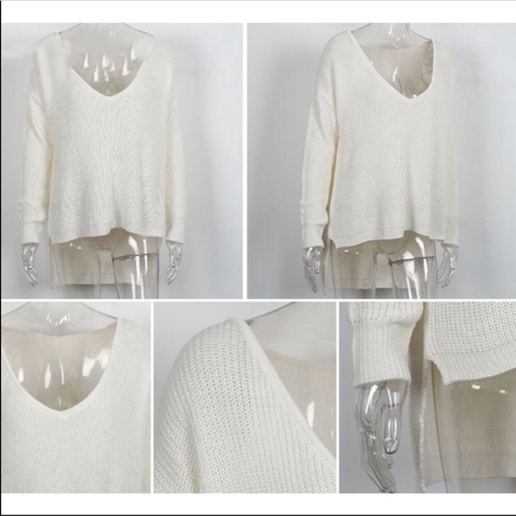 LOOSE KNIT OFF THE SHOULDER SWEATER - Picture 4 of 5